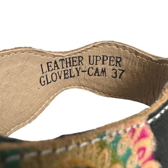 L’Artiste | Women | Glovely Art-To-Wear Boho Leather Wedge Sandals | Sz 6.5-7 - Picture 11 of 16
